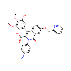 COc1cc(-c2c(C(=O)O)n(-c3ccc(N)cc3)c(=O)c3cc(OCc4ccccn4)ccc23)cc(OC)c1OC ZINC000026295810