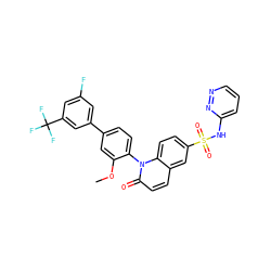 COc1cc(-c2cc(F)cc(C(F)(F)F)c2)ccc1-n1c(=O)ccc2cc(S(=O)(=O)Nc3cccnn3)ccc21 ZINC001772643584