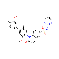 COc1cc(-c2cc(OC)c(-n3c(=O)ccc4cc(S(=O)(=O)Nc5ncccn5)ccc43)cc2C)ccc1C ZINC001772639883