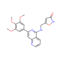 COc1cc(-c2cc3ncccc3c(NCc3cc(=O)[nH]o3)n2)cc(OC)c1OC ZINC000141871710