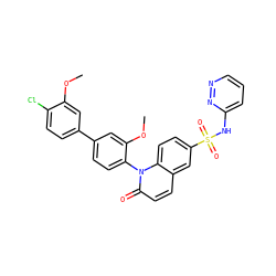 COc1cc(-c2ccc(-n3c(=O)ccc4cc(S(=O)(=O)Nc5cccnn5)ccc43)c(OC)c2)ccc1Cl ZINC001772629999