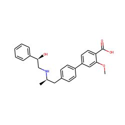 COc1cc(-c2ccc(C[C@@H](C)NC[C@H](O)c3ccccc3)cc2)ccc1C(=O)O ZINC000003933366