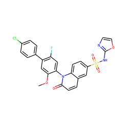 COc1cc(-c2ccc(Cl)cc2)c(F)cc1-n1c(=O)ccc2cc(S(=O)(=O)Nc3ncco3)ccc21 ZINC001772616216
