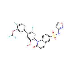 COc1cc(-c2ccc(F)c(OC(F)F)c2)c(F)cc1-n1c(=O)ccc2cc(S(=O)(=O)Nc3ccon3)ccc21 ZINC001772646761