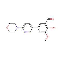 COc1cc(-c2ccc(N3CCOCC3)nc2)cc(C=O)c1O ZINC000169699666