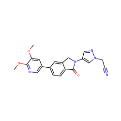 COc1cc(-c2ccc3c(c2)CN(c2cnn(CC#N)c2)C3=O)cnc1OC ZINC000114215089