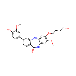 COc1cc(-c2ccc3c(c2)Nc2cc(OCCCCO)c(OC)cc2NC3=O)ccc1O ZINC000063540158
