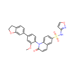 COc1cc(-c2ccc3c(c2)OCC3)ccc1-n1c(=O)ccc2cc(S(=O)(=O)Nc3ccon3)ccc21 ZINC001772640133