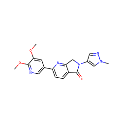 COc1cc(-c2ccc3c(n2)CN(c2cnn(C)c2)C3=O)cnc1OC ZINC000168876489