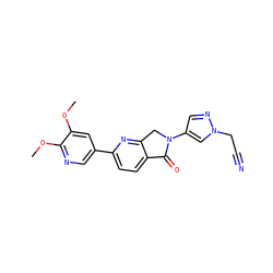 COc1cc(-c2ccc3c(n2)CN(c2cnn(CC#N)c2)C3=O)cnc1OC ZINC000114211664