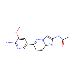 COc1cc(-c2ccc3nc(NC(C)=O)cn3n2)cnc1N ZINC000142880396