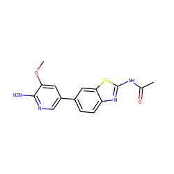 COc1cc(-c2ccc3nc(NC(C)=O)sc3c2)cnc1N ZINC000096283485