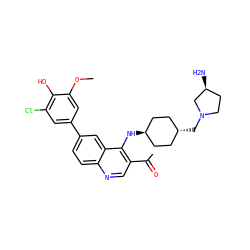 COc1cc(-c2ccc3ncc(C(C)=O)c(N[C@H]4CC[C@H](CN5CC[C@H](N)C5)CC4)c3c2)cc(Cl)c1O ZINC000473179706