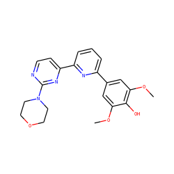COc1cc(-c2cccc(-c3ccnc(N4CCOCC4)n3)n2)cc(OC)c1O ZINC000045253675