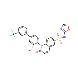 COc1cc(-c2cccc(C(F)(F)F)c2)ccc1-n1c(=O)ccc2cc(S(=O)(=O)Nc3ncco3)ccc21 ZINC001772632560