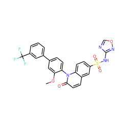 COc1cc(-c2cccc(C(F)(F)F)c2)ccc1-n1c(=O)ccc2cc(S(=O)(=O)Nc3ncon3)ccc21 ZINC001772580915