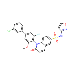 COc1cc(-c2cccc(Cl)c2)cc(F)c1-n1c(=O)ccc2cc(S(=O)(=O)Nc3ccon3)ccc21 ZINC001772600754