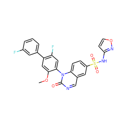COc1cc(-c2cccc(F)c2)c(F)cc1-n1c(=O)ncc2cc(S(=O)(=O)Nc3ccon3)ccc21 ZINC001772646255
