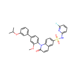 COc1cc(-c2cccc(OC(C)C)c2)ccc1-n1c(=O)ccc2cc(S(=O)(=O)Nc3cccc(F)n3)ccc21 ZINC001772649176
