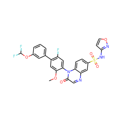 COc1cc(-c2cccc(OC(F)F)c2)c(F)cc1-n1c(=O)cnc2cc(S(=O)(=O)Nc3ccon3)ccc21 ZINC001772643649