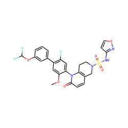 COc1cc(-c2cccc(OC(F)F)c2)c(F)cc1-n1c2c(ccc1=O)CN(S(=O)(=O)Nc1ccon1)CC2 ZINC001772599441