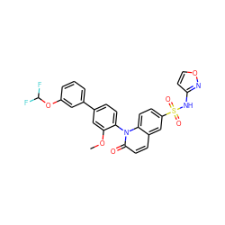 COc1cc(-c2cccc(OC(F)F)c2)ccc1-n1c(=O)ccc2cc(S(=O)(=O)Nc3ccon3)ccc21 ZINC001772616854