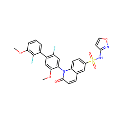 COc1cc(-c2cccc(OC)c2F)c(F)cc1-n1c(=O)ccc2cc(S(=O)(=O)Nc3ccon3)ccc21 ZINC001772570081