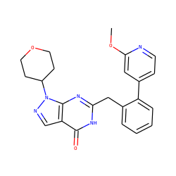 COc1cc(-c2ccccc2Cc2nc3c(cnn3C3CCOCC3)c(=O)[nH]2)ccn1 ZINC000169699872