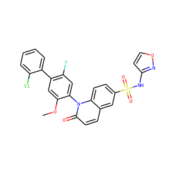 COc1cc(-c2ccccc2Cl)c(F)cc1-n1c(=O)ccc2cc(S(=O)(=O)Nc3ccon3)ccc21 ZINC001772615143