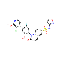 COc1cc(-c2ccnc(OC)c2Cl)c(F)cc1-n1c(=O)ccc2cc(S(=O)(=O)Nc3ccon3)ccc21 ZINC001772574509