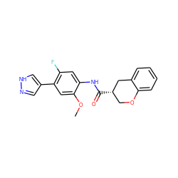 COc1cc(-c2cn[nH]c2)c(F)cc1NC(=O)[C@H]1COc2ccccc2C1 ZINC000040936126