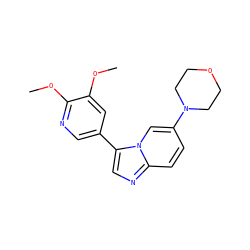 COc1cc(-c2cnc3ccc(N4CCOCC4)cn23)cnc1OC ZINC000113752316