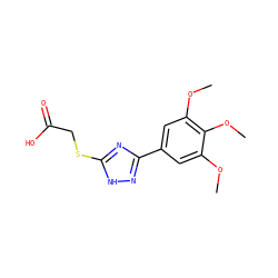 COc1cc(-c2n[nH]c(SCC(=O)O)n2)cc(OC)c1OC ZINC000020159433