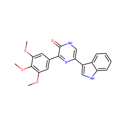 COc1cc(-c2nc(-c3c[nH]c4ccccc34)c[nH]c2=O)cc(OC)c1OC ZINC000299821323