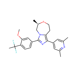 COc1cc(-c2nc(-c3cc(C)nc(C)c3)c3n2C[C@@H](C)OCC3)ccc1C(C)(F)F ZINC000221791306