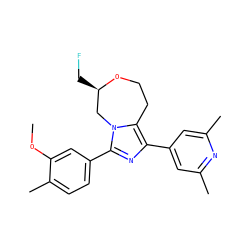 COc1cc(-c2nc(-c3cc(C)nc(C)c3)c3n2C[C@@H](CF)OCC3)ccc1C ZINC001772644490