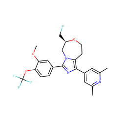 COc1cc(-c2nc(-c3cc(C)nc(C)c3)c3n2C[C@@H](CF)OCC3)ccc1OC(F)(F)F ZINC000220970166