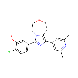 COc1cc(-c2nc(-c3cc(C)nc(C)c3)c3n2CCOCC3)ccc1Cl ZINC001772574421
