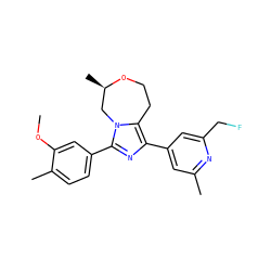 COc1cc(-c2nc(-c3cc(C)nc(CF)c3)c3n2C[C@@H](C)OCC3)ccc1C ZINC000222998023