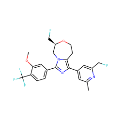 COc1cc(-c2nc(-c3cc(C)nc(CF)c3)c3n2C[C@@H](CF)OCC3)ccc1C(F)(F)F ZINC001772586749