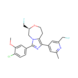 COc1cc(-c2nc(-c3cc(C)nc(CF)c3)c3n2C[C@@H](CF)OCC3)ccc1Cl ZINC001772621875