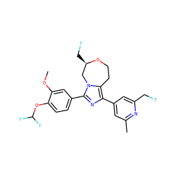 COc1cc(-c2nc(-c3cc(C)nc(CF)c3)c3n2C[C@@H](CF)OCC3)ccc1OC(F)F ZINC001772641097