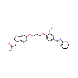 COc1cc(-c2nc3c(s2)CCCC3)ccc1OCCCOc1ccc2c(c1)CC[C@H]2CC(=O)O ZINC000014977159