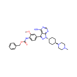COc1cc(-c2nn([C@H]3CC[C@H](N4CCN(C)CC4)CC3)c3ncnc(N)c23)ccc1NC(=O)OCc1ccccc1 ZINC000253633952