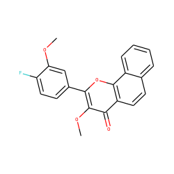 COc1cc(-c2oc3c(ccc4ccccc43)c(=O)c2OC)ccc1F ZINC000096283609