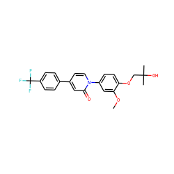COc1cc(-n2ccc(-c3ccc(C(F)(F)F)cc3)cc2=O)ccc1OCC(C)(C)O ZINC000138518542