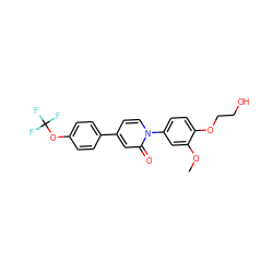 COc1cc(-n2ccc(-c3ccc(OC(F)(F)F)cc3)cc2=O)ccc1OCCO ZINC000138533732