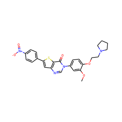 COc1cc(-n2cnc3cc(-c4ccc([N+](=O)[O-])cc4)sc3c2=O)ccc1OCCN1CCCC1 ZINC000040567115