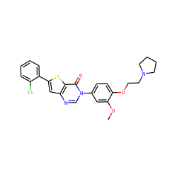 COc1cc(-n2cnc3cc(-c4ccccc4Cl)sc3c2=O)ccc1OCCN1CCCC1 ZINC000040822706