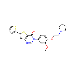 COc1cc(-n2cnc3cc(-c4cccs4)sc3c2=O)ccc1OCCN1CCCC1 ZINC000040766936